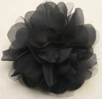 Czarna szyfonowa sztuczne i oczek sztuczny kwiat stanik z kołkiem