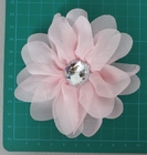 Szyfonowa sztuczny kwiat różowy stanik, pin Rhinestone tkaniny Corsages kwiatowe